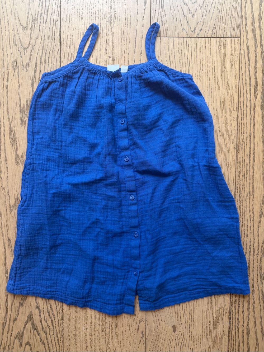 GAP Girls Casual Gauze Sleeveless Button-Front Dress w/ Pockets Sz S (6-7)